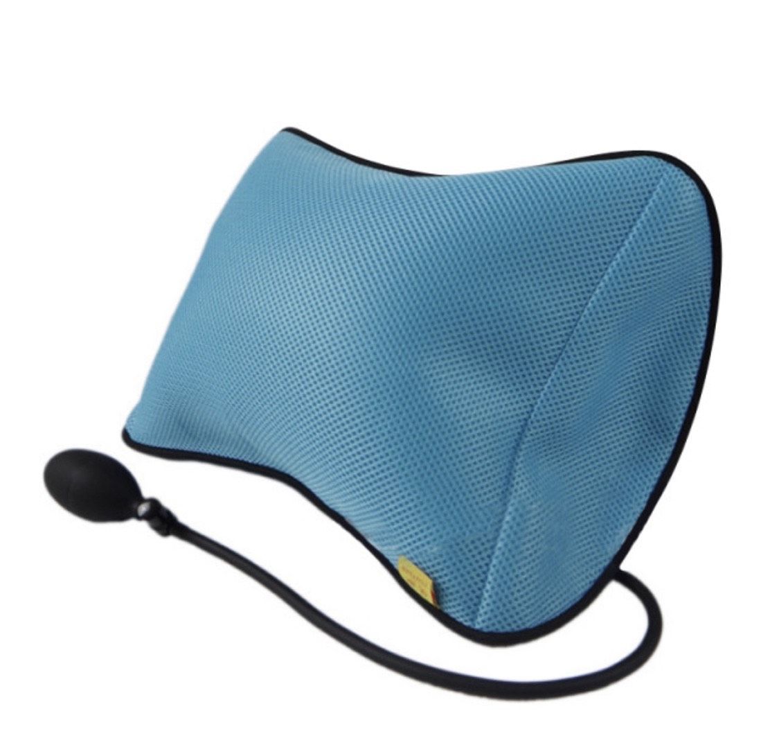 Inflatable lumbar support cushion
